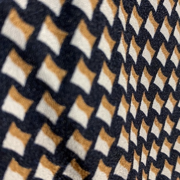 The Limited Petite navy with a white and gold square motif mid-length dress - Picture 8 of 12